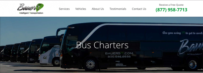 The homepage of Gary Bauer's business- Bauer Intelligent passenger transportation