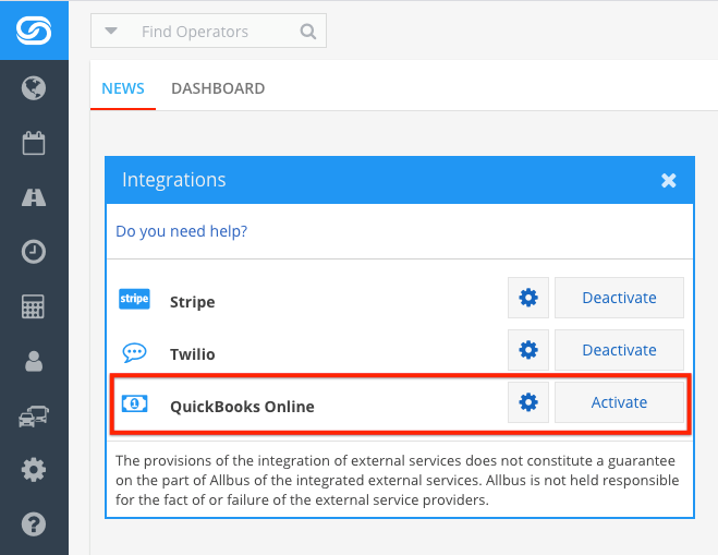 Sengerio & QuickBooks Online integration