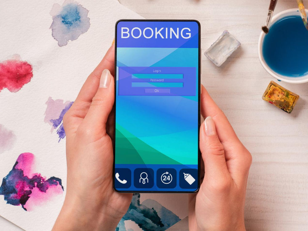 Booking process on smartphone