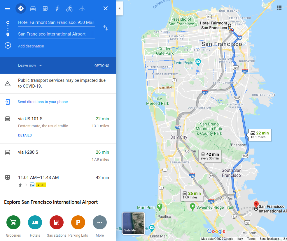 Route on Google Maps